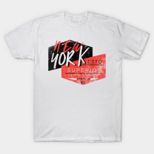 New York retro denim brand Typography T-Shirt